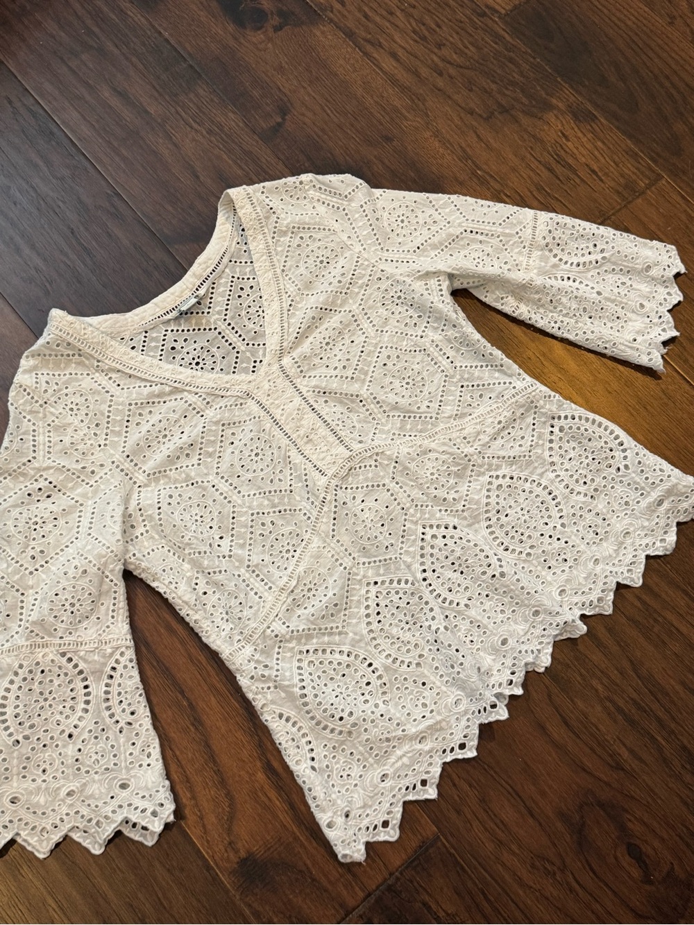 Sundance Belle Du Jour eyelet top in white - Large
